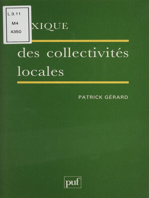 cover image of Lexique des collectivités locales